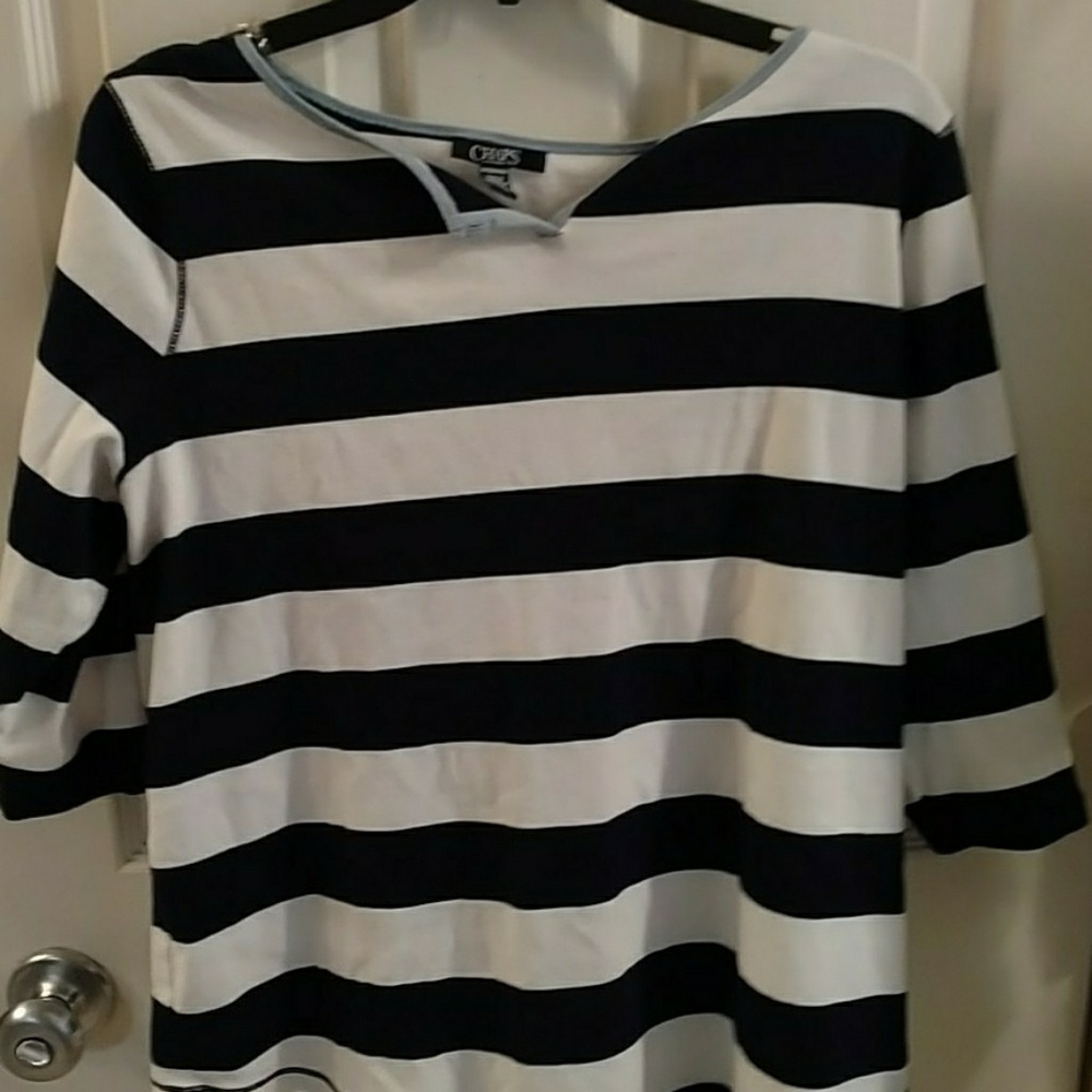 Women's Chap's Navy & White stripped shirt size 2X